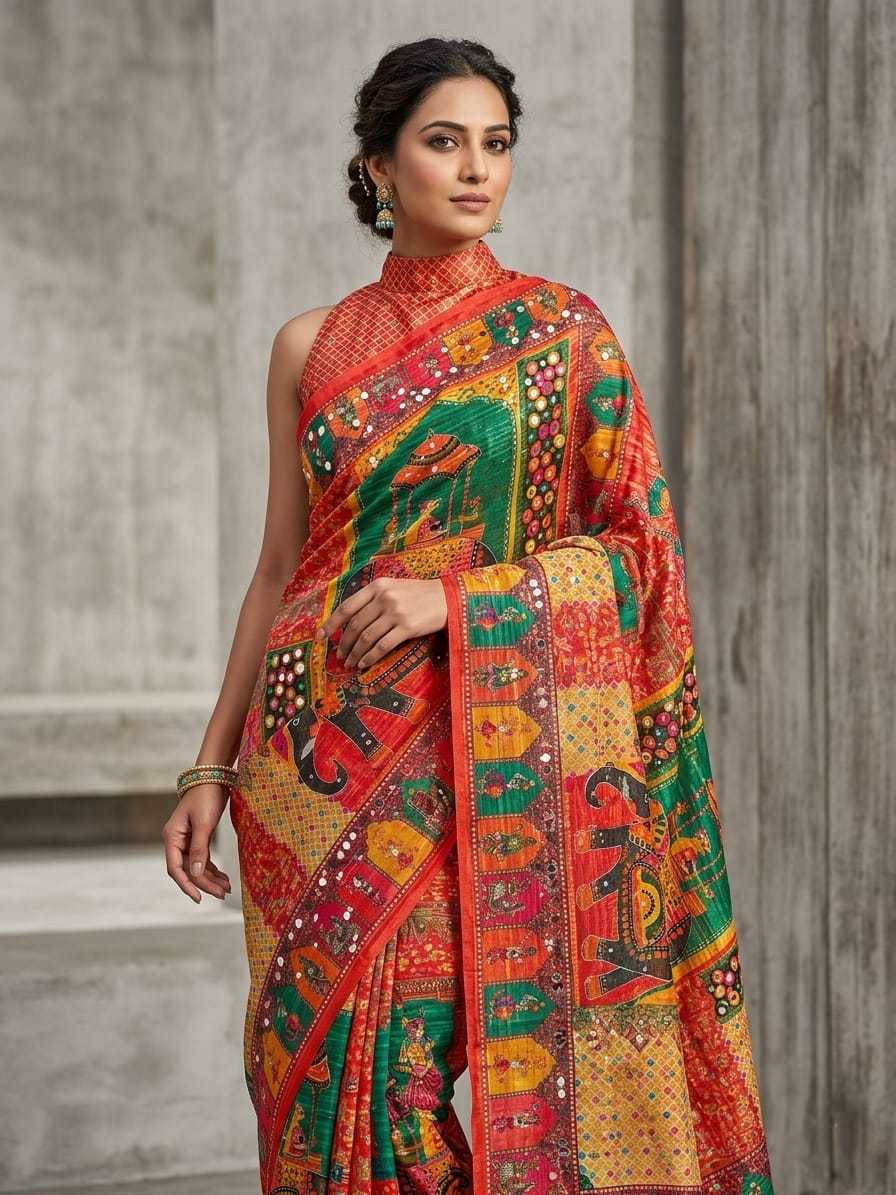 Fancy Ajrakh Saree