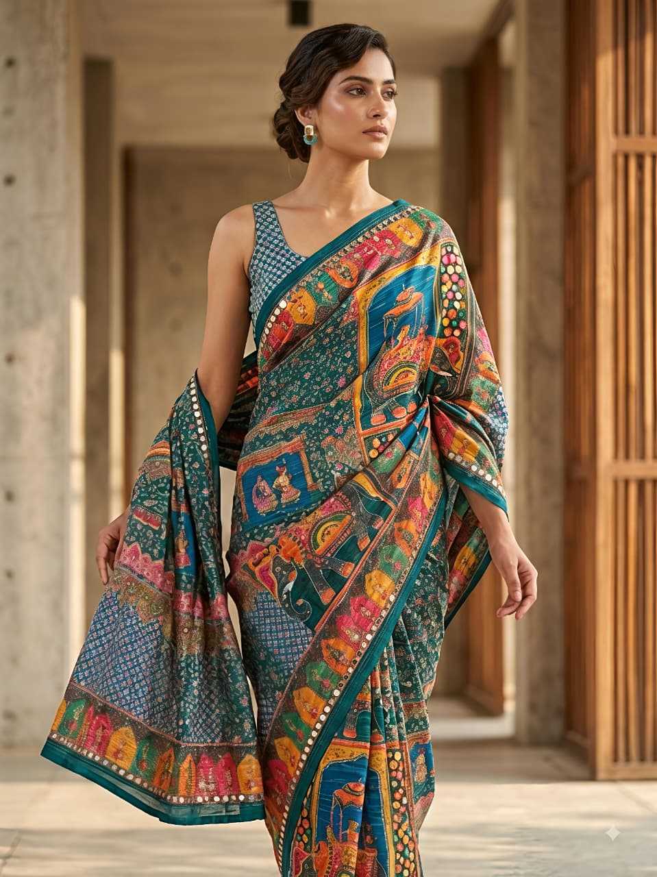 Fancy Ajrakh Saree