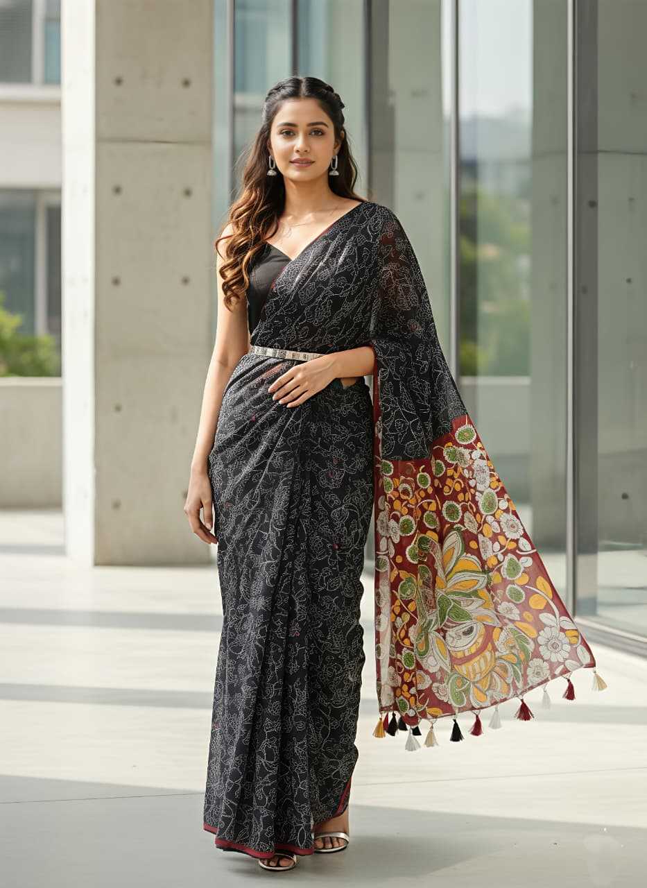 Linen Printed Saree