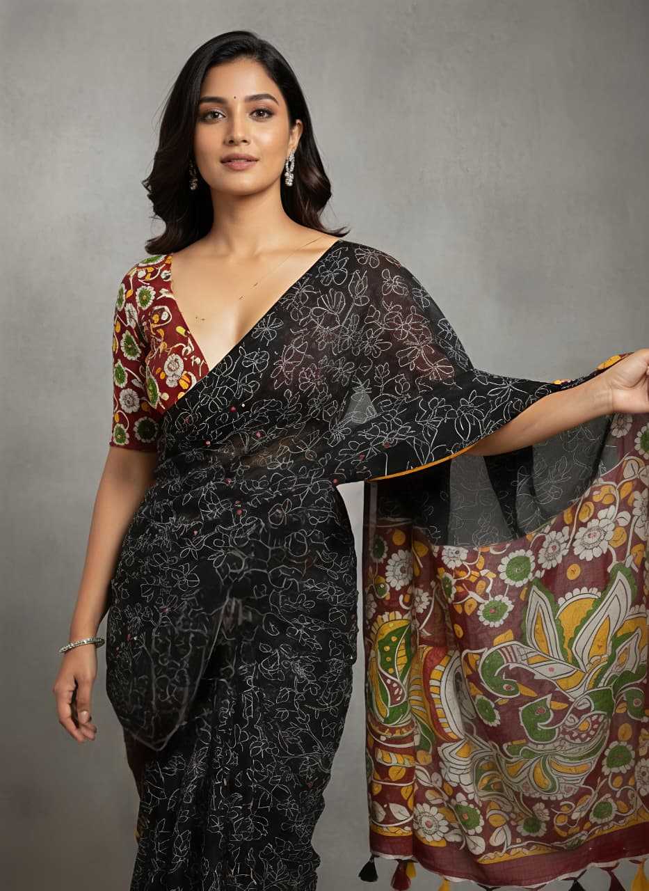 Linen Printed Saree