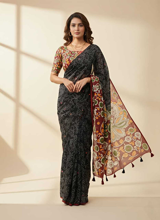Linen Printed Saree