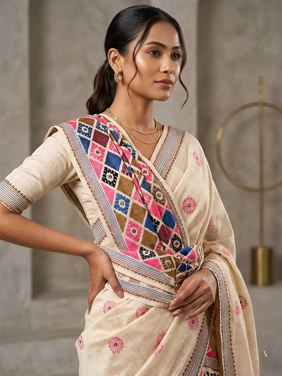 Mulberry Printed Silk Saree
