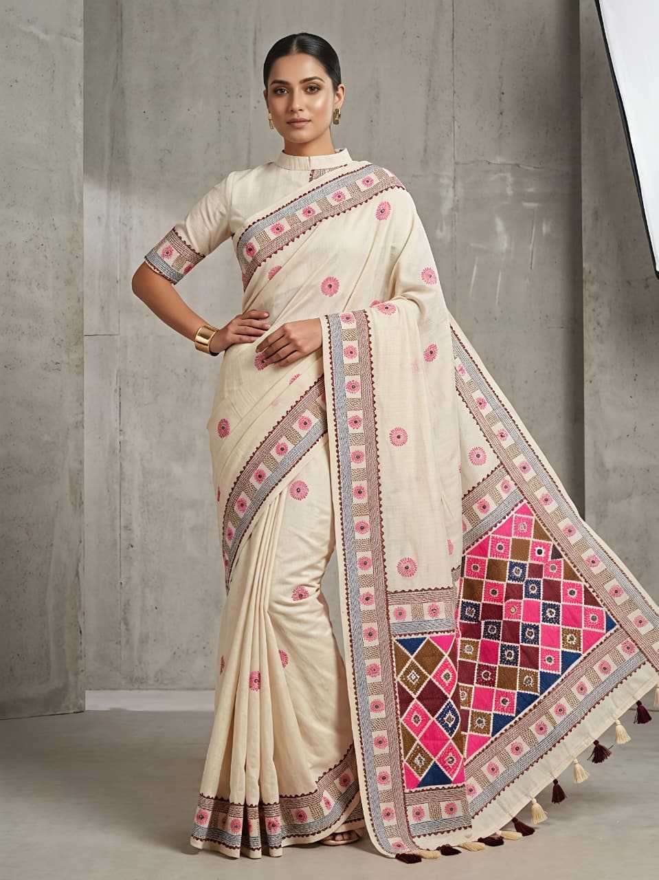 Mulberry Printed Silk Saree