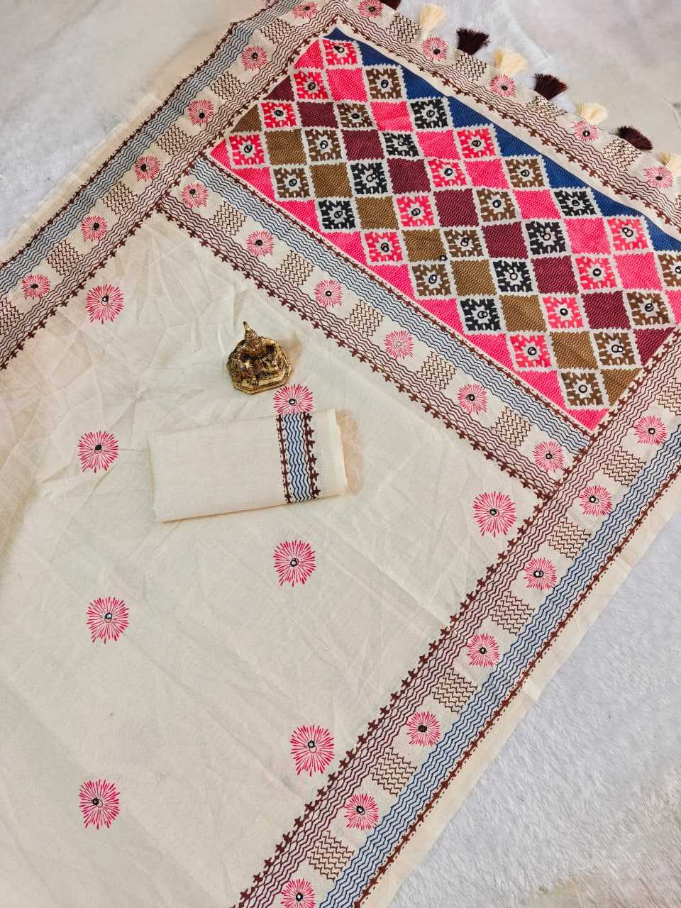 Mulberry Printed Silk Saree