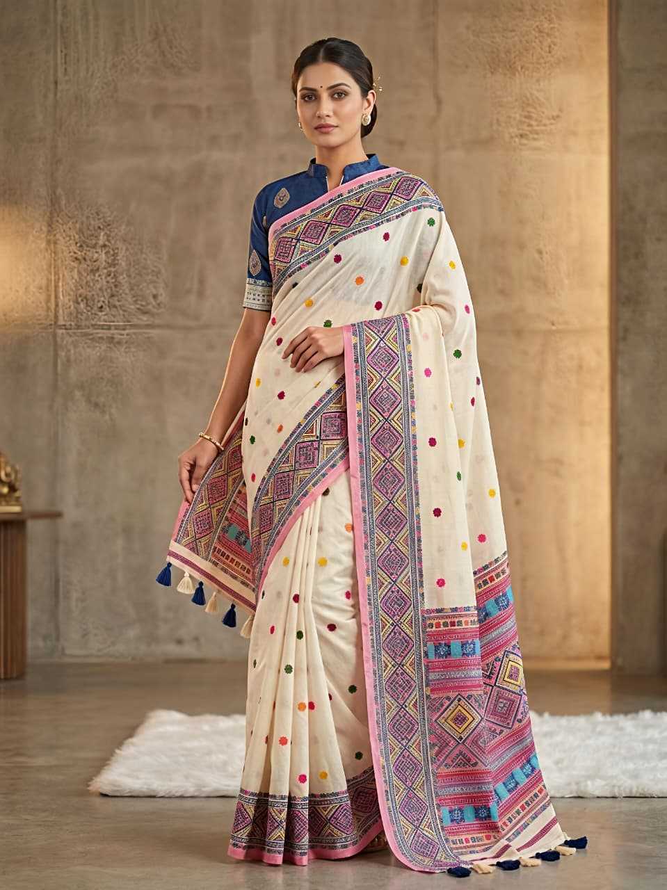 Mulberry Printed Silk Saree