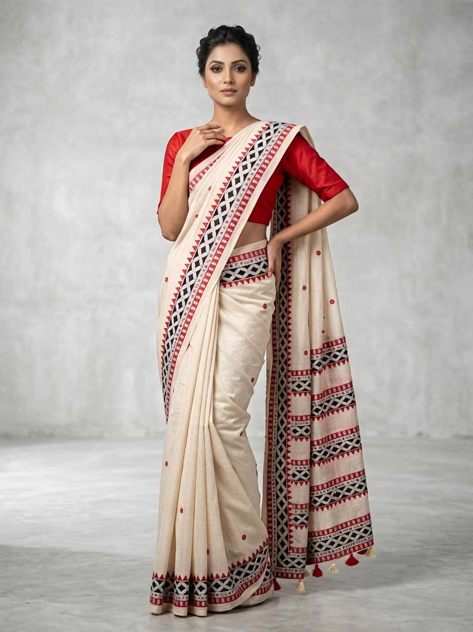 Mulberry Printed Silk Saree