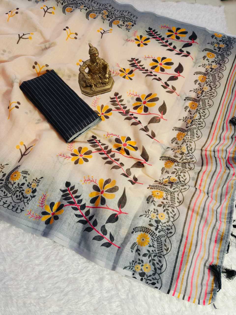 Linen Printed Saree