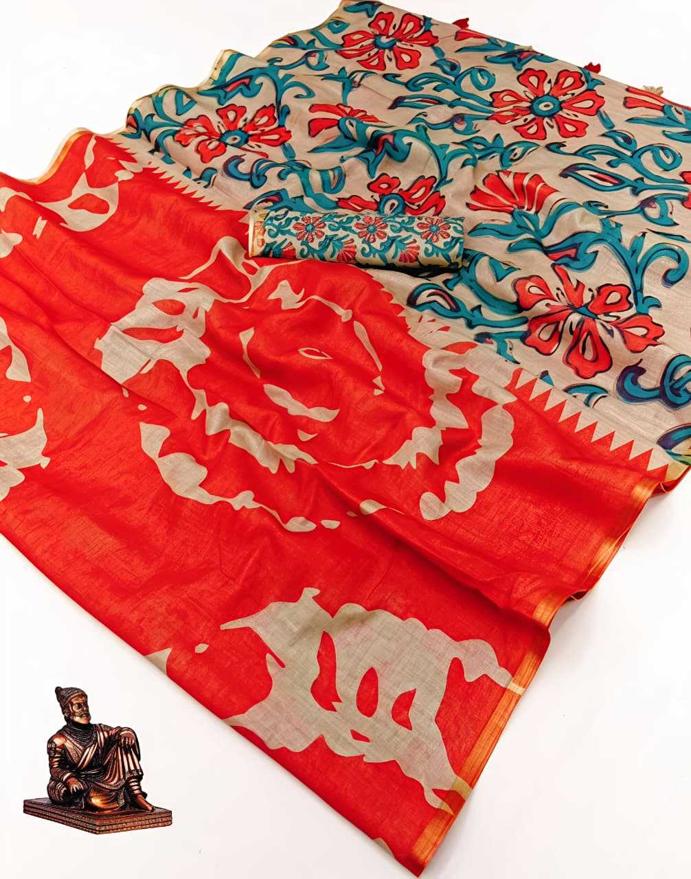 Linen Printed Saree