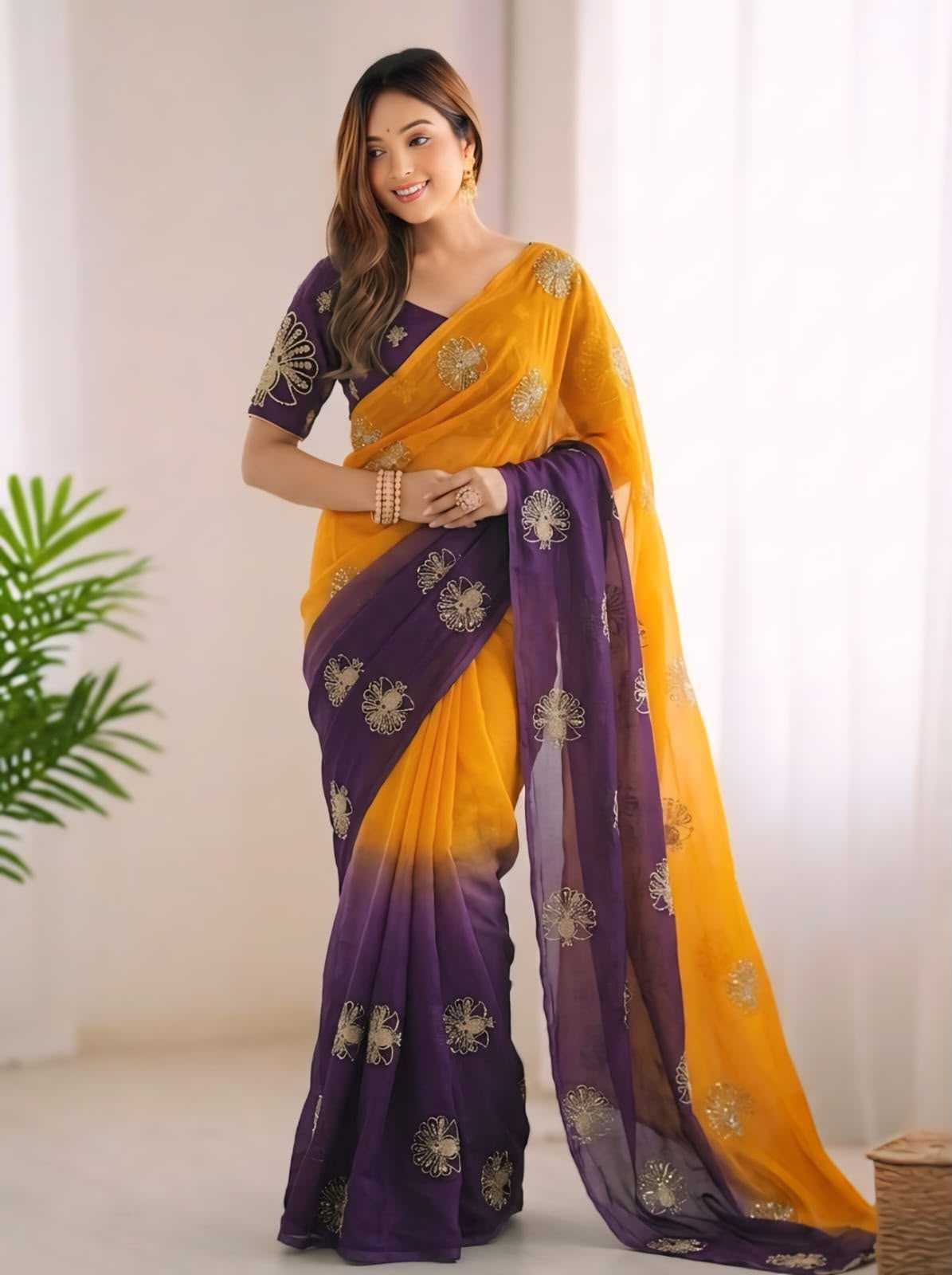 Soft Silk Saree in Yellow