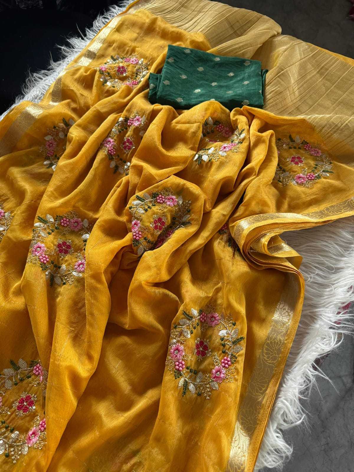 Pure Viscos Embroidered Saree