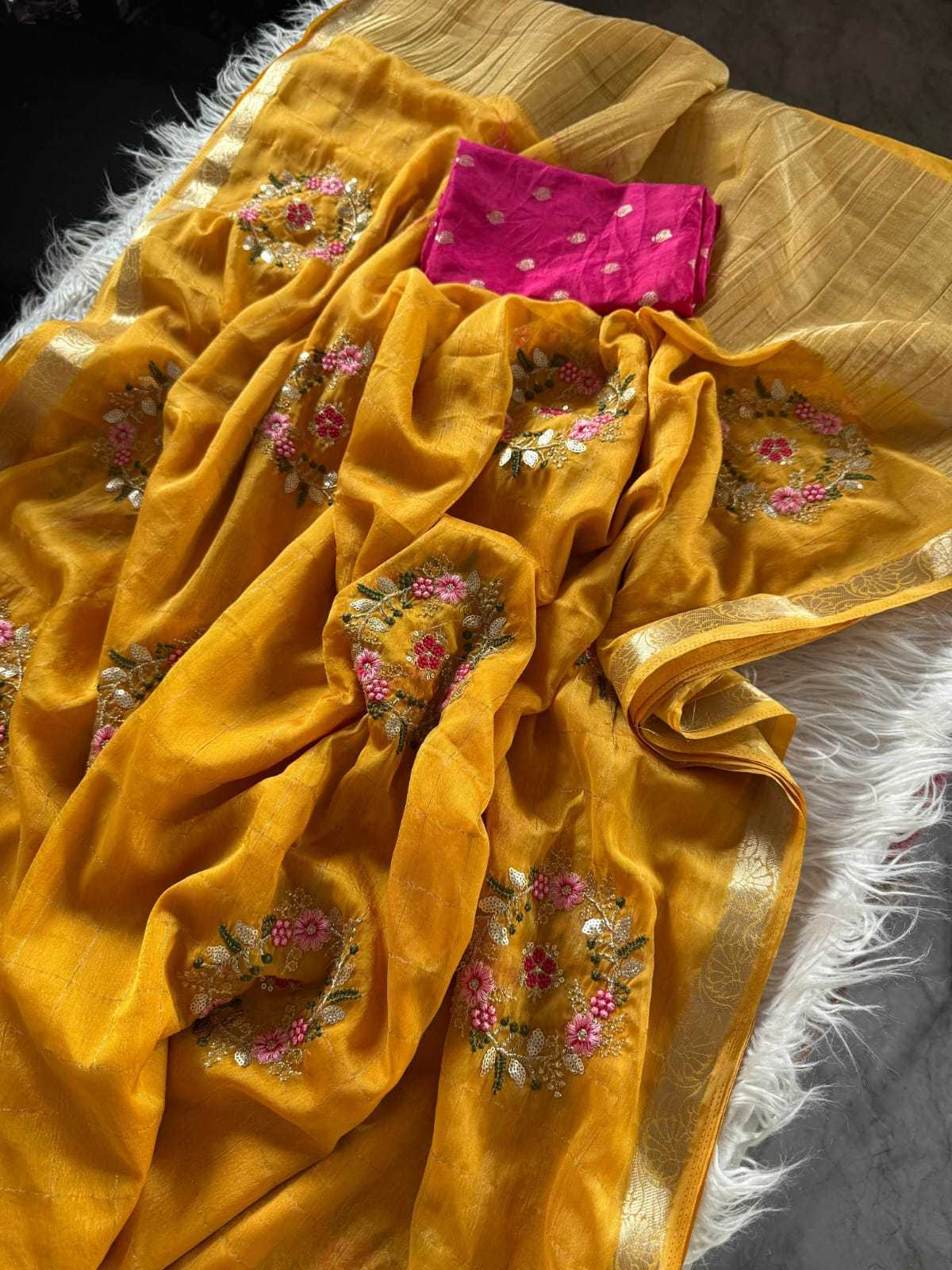 Pure Viscos Embroidered Saree
