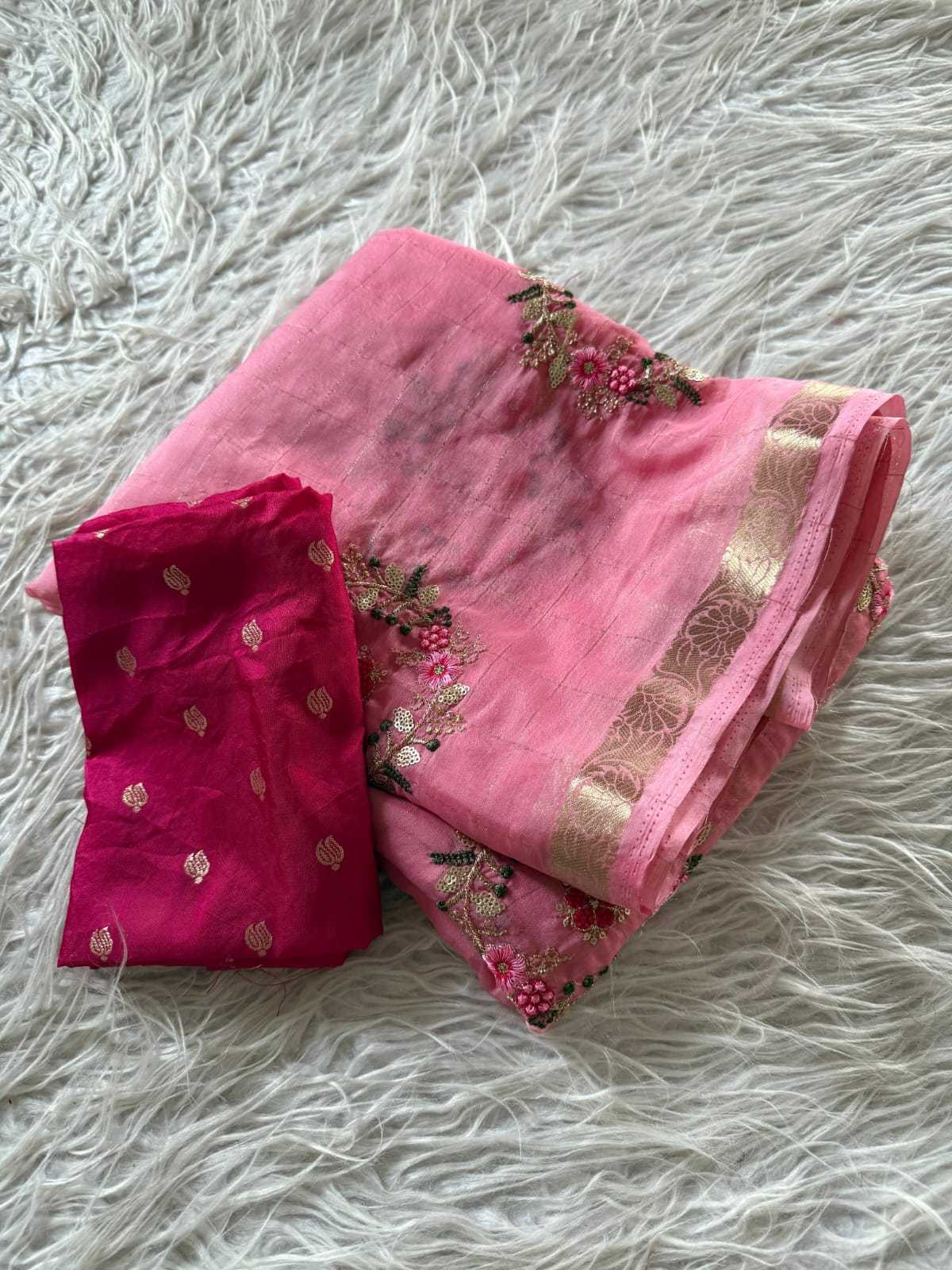 Pure Viscos Embroidered Saree
