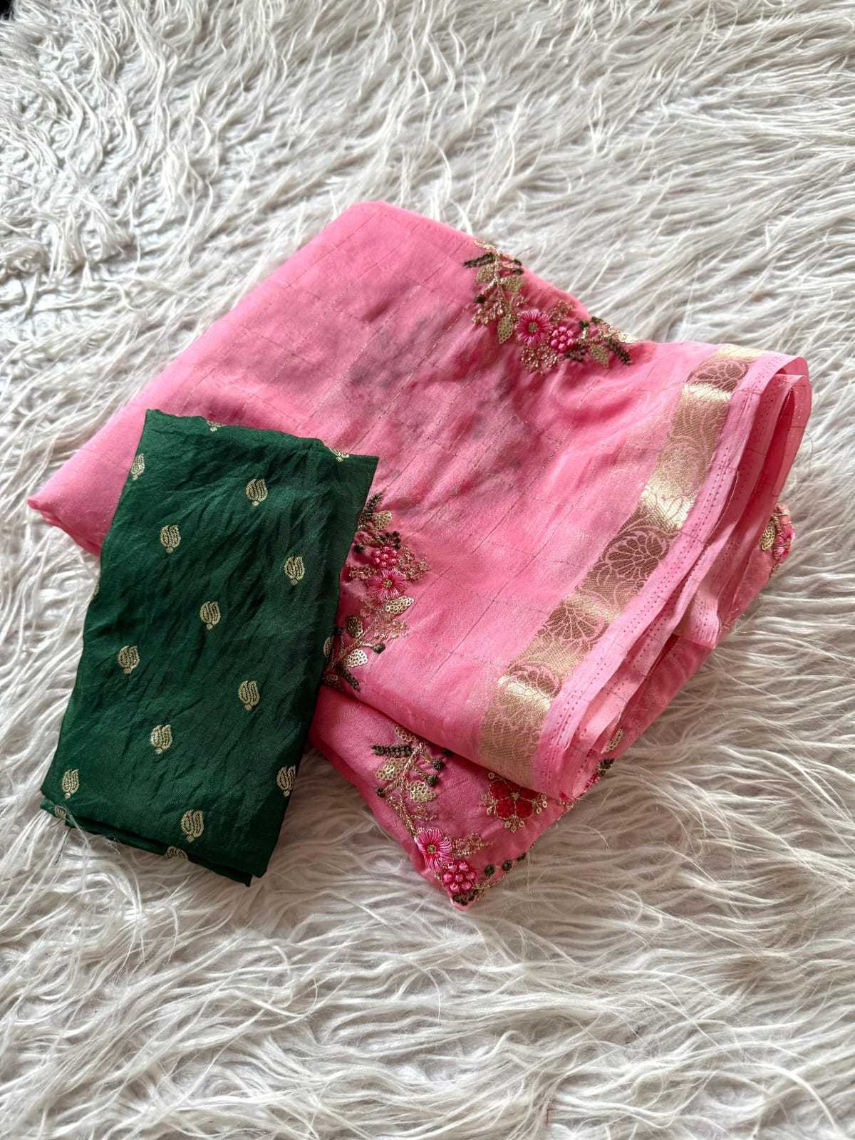 Pure Viscos Embroidered Saree
