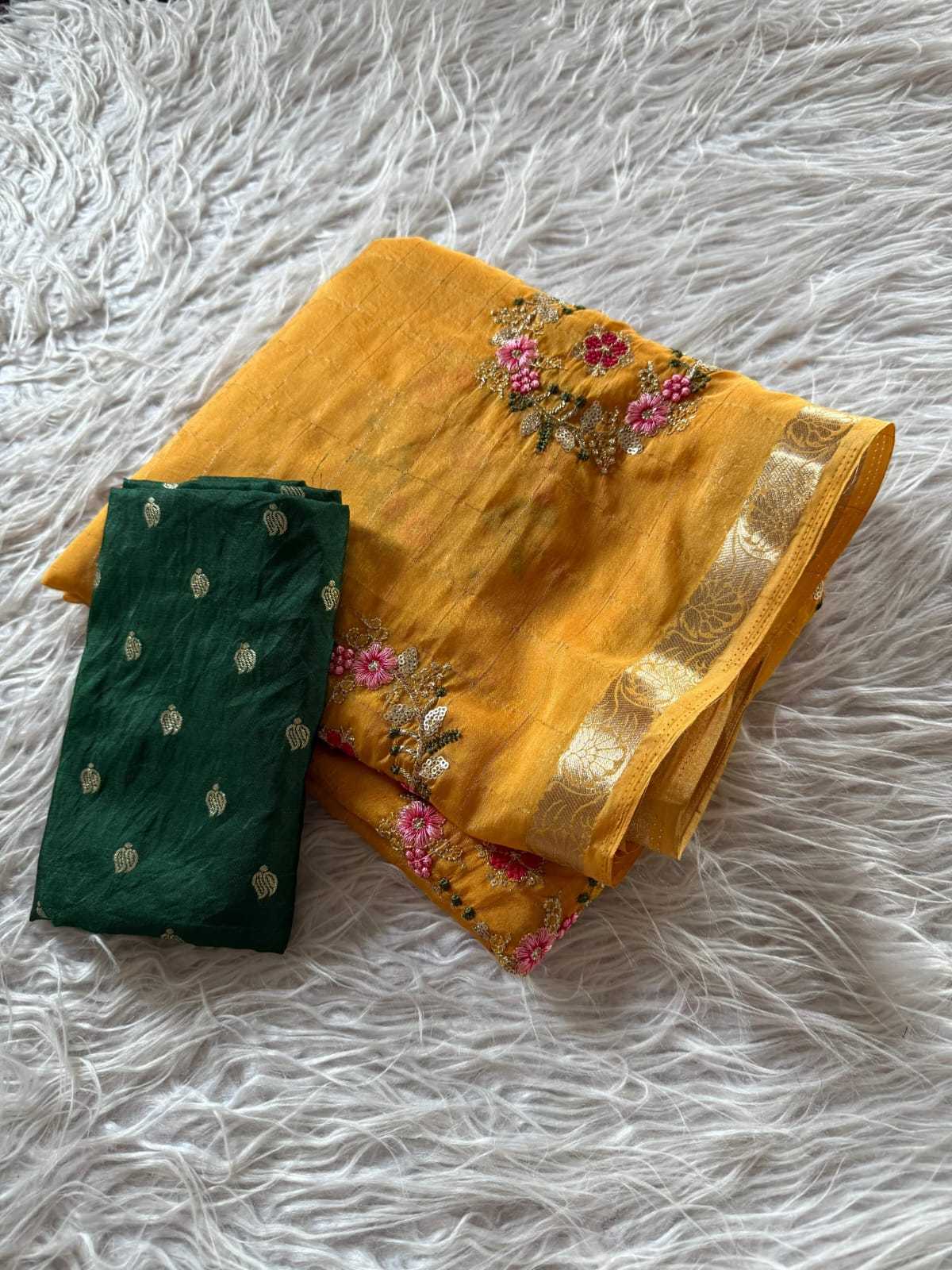 Pure Viscos Embroidered Saree