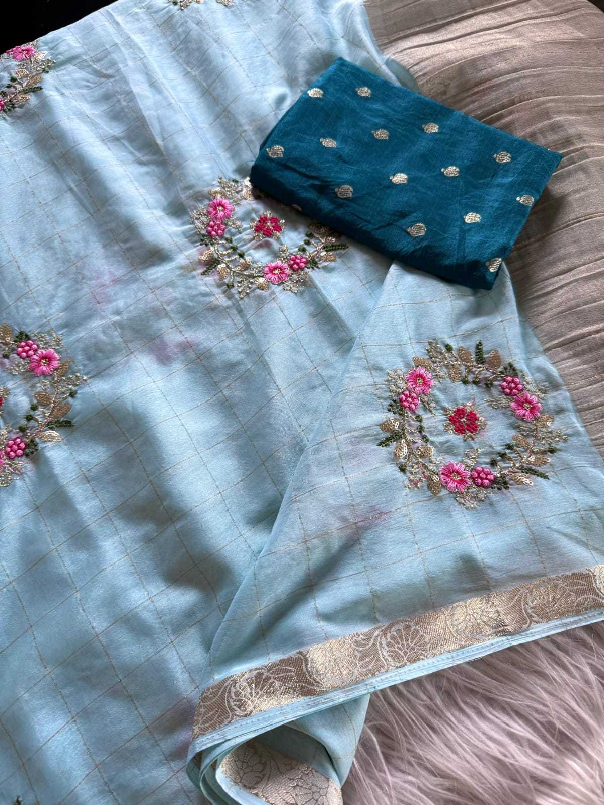 Pure Viscos Embroidered Saree