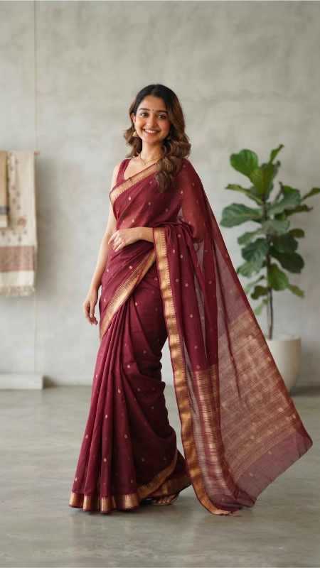 Crepe Silk Butta Saree