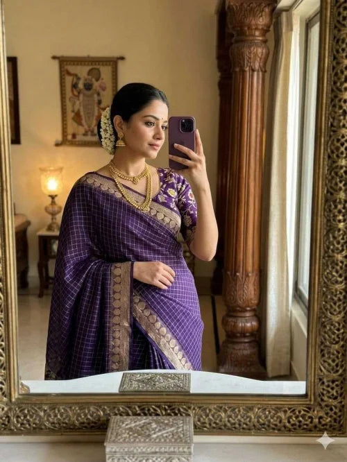 Viscose Designer Saree in Purple