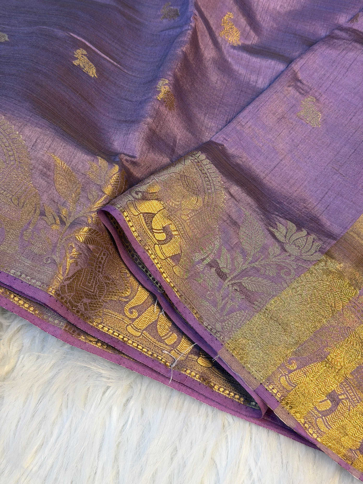 Elephant Tussar Silk Viscose Saree