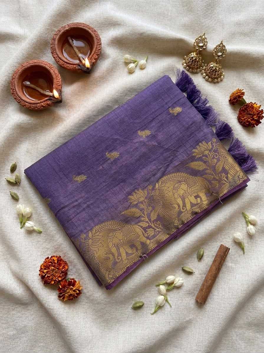 Elephant Tussar Silk Viscose Saree