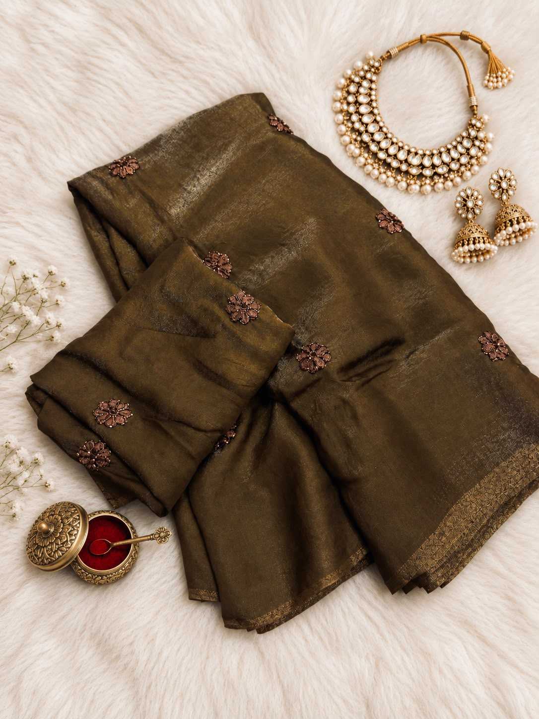 Viscose Embroidered Saree