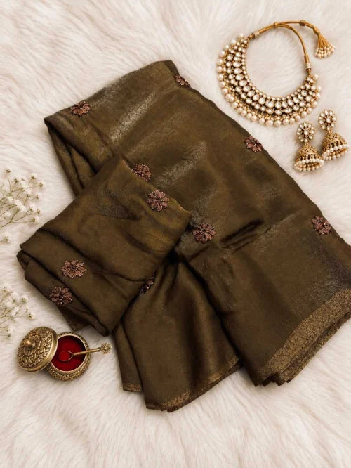 Viscose Embroidered Saree