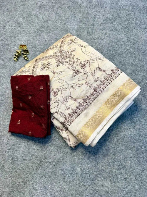 Ivals Tussar Silk Sequence Saree