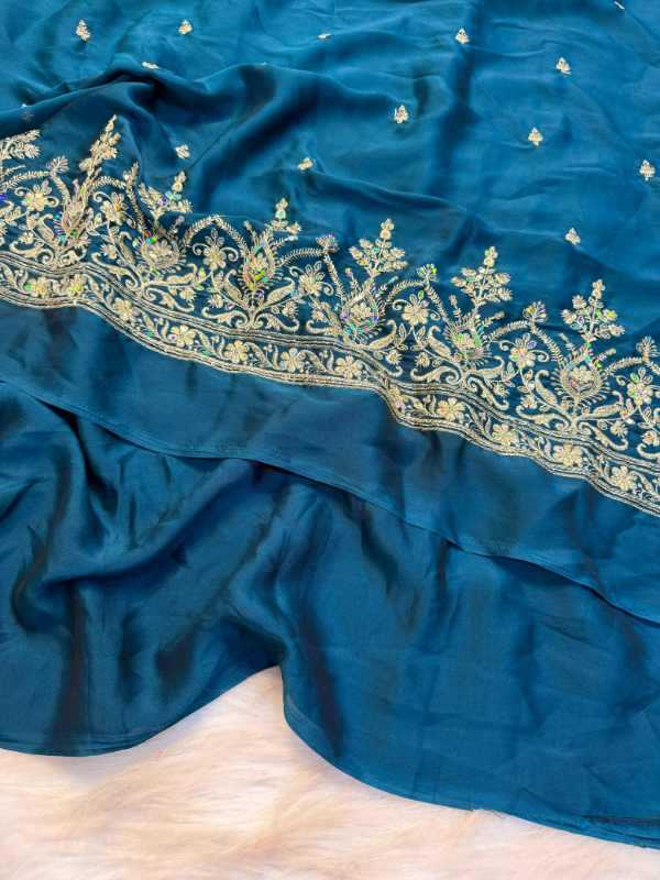 Lain Rangoli Silk Designer Saree in Deep Blue