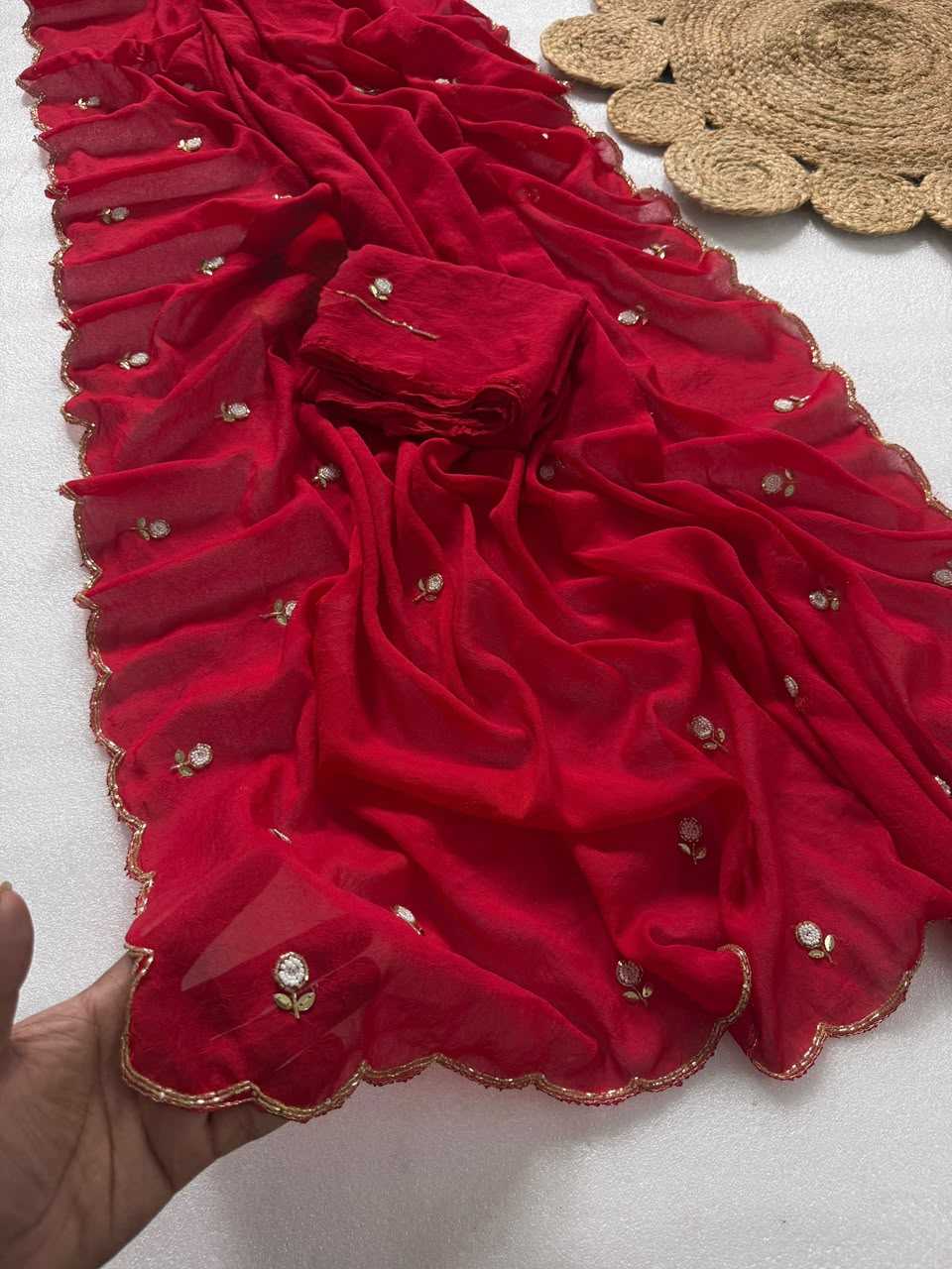 Rangoli Silk Designer Saree in Red