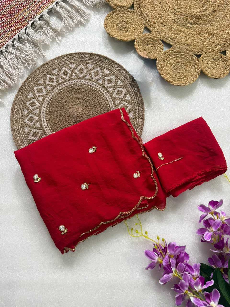 Rangoli Silk Designer Saree in Red