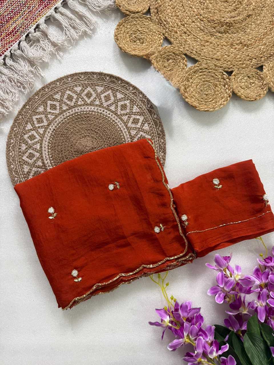 Rangoli Silk Designer Saree in Red