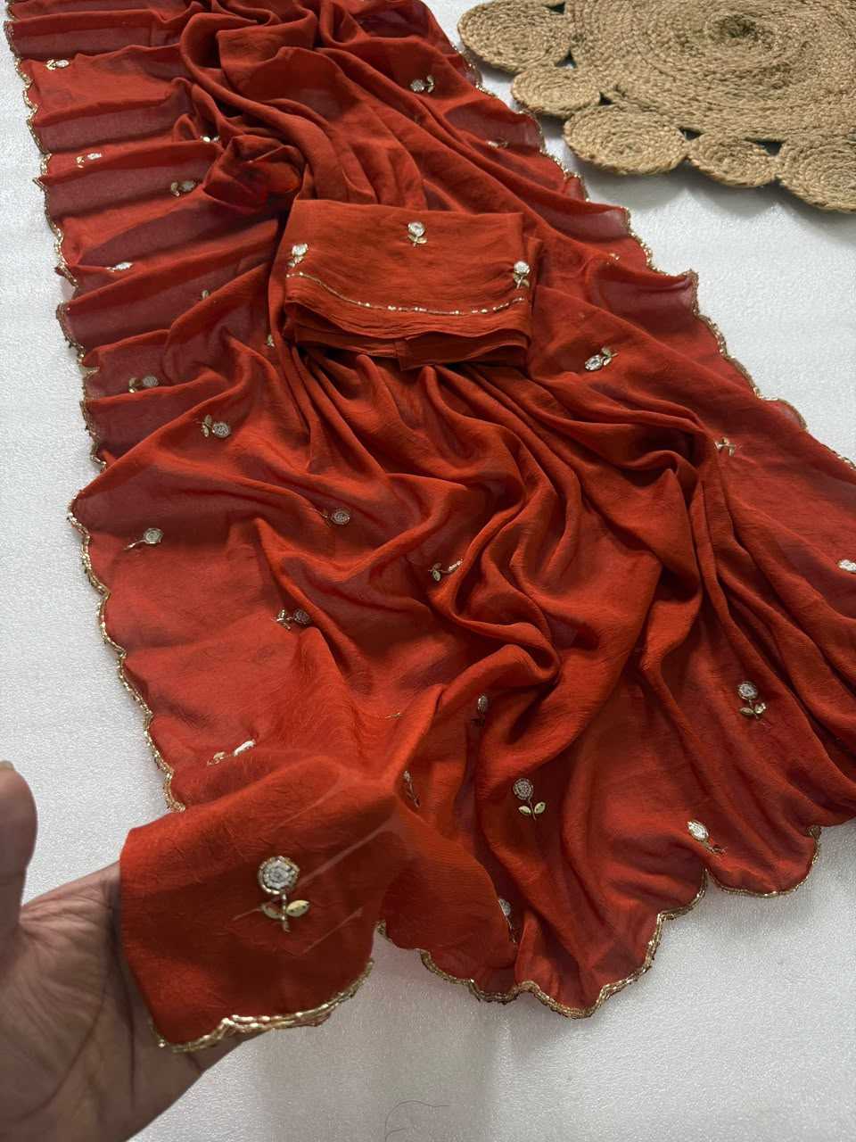 Rangoli Silk Designer Saree in Red