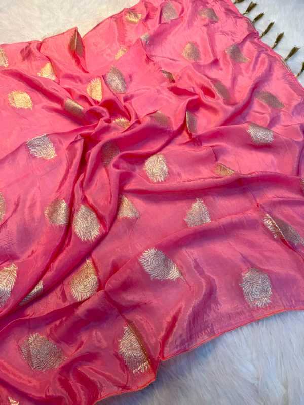 Pure Silk Party Wear Saree in Pink