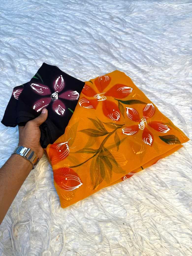 Rus Georgette Designer Saree