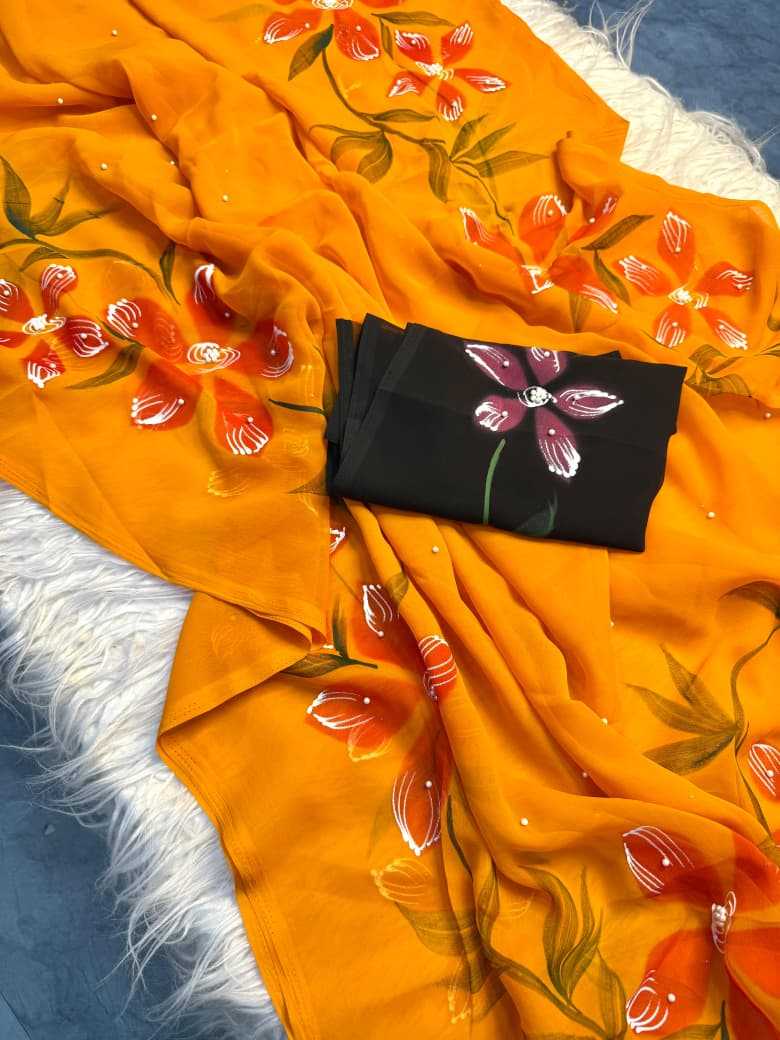 Rus Georgette Designer Saree