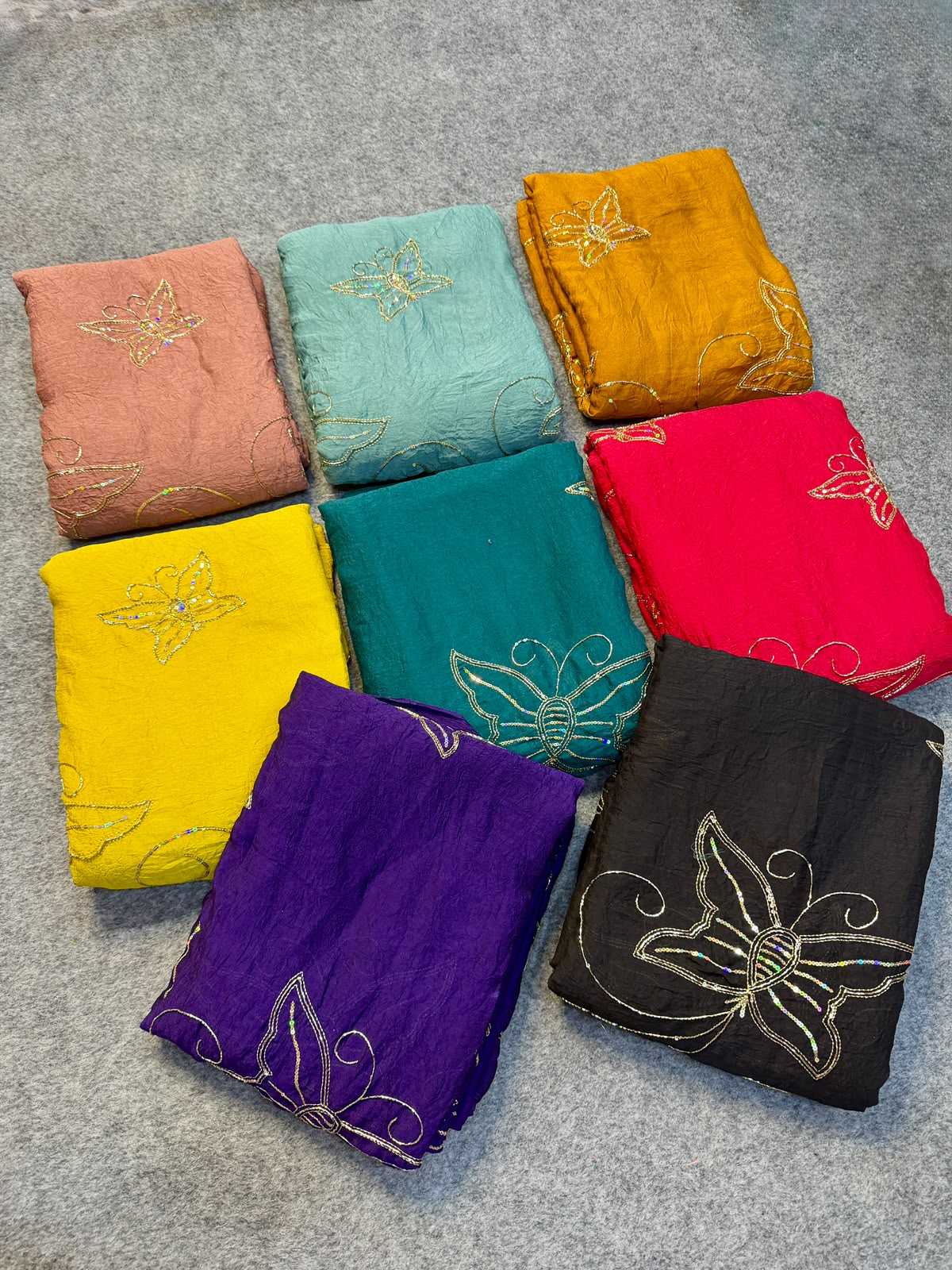 Crush Silk Designer Saree in Mustard