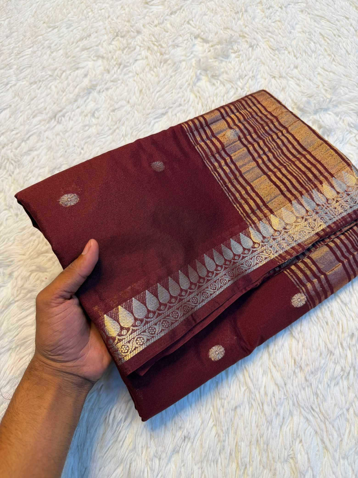 Temple Butta Crepe Silk Traditional Saree