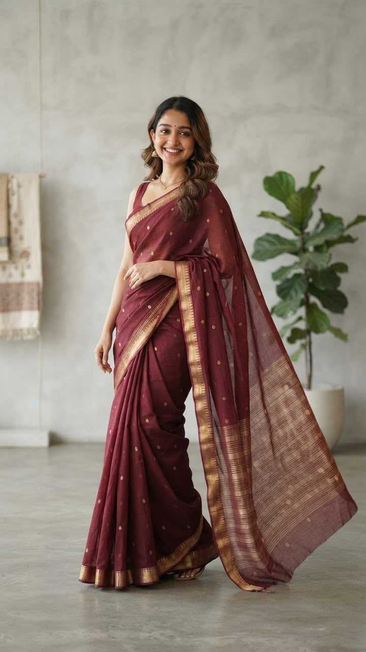 Temple Butta Crepe Silk Traditional Saree