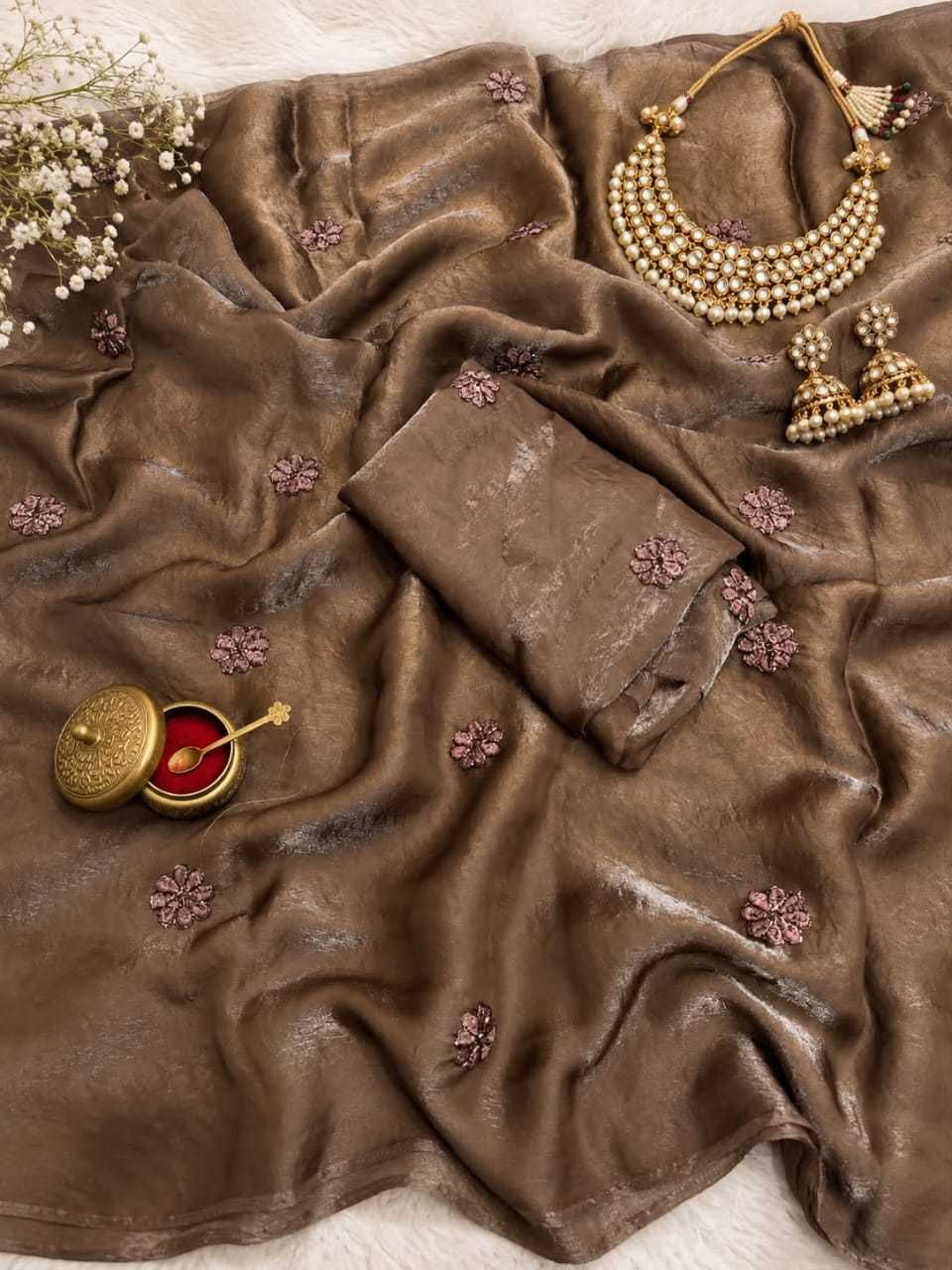 Thre Viscose Designer Saree