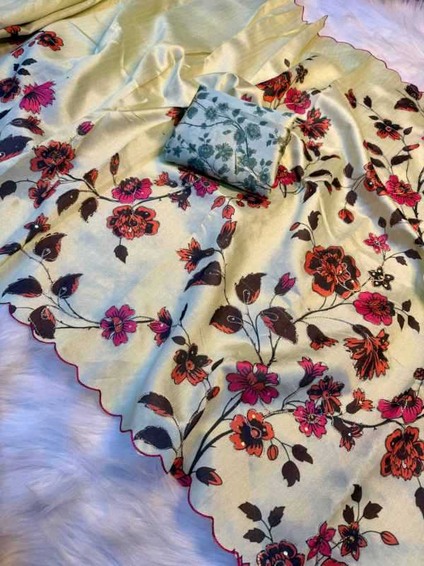 Tussar Silk Designer Saree in Pink