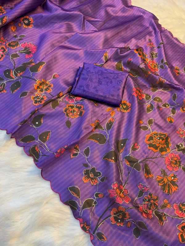 Tussar Silk Designer Saree in Pink