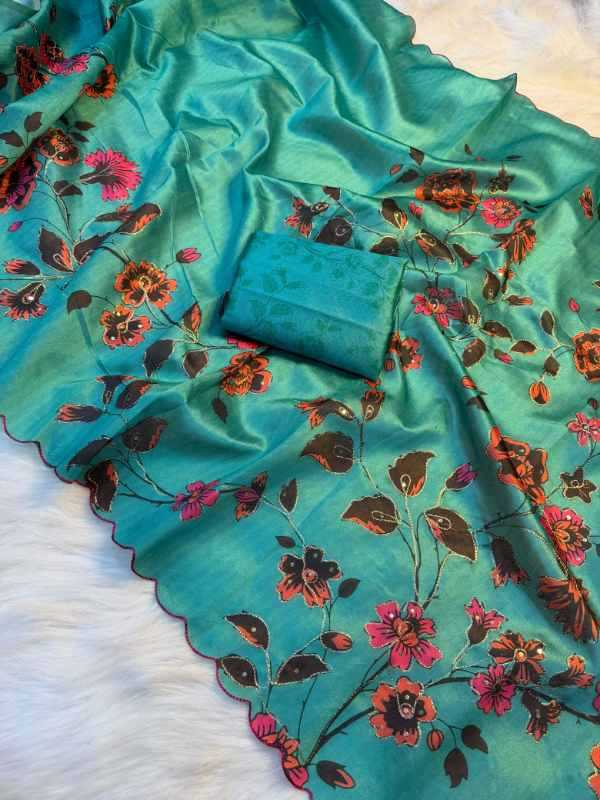 Tussar Silk Designer Saree in Pink