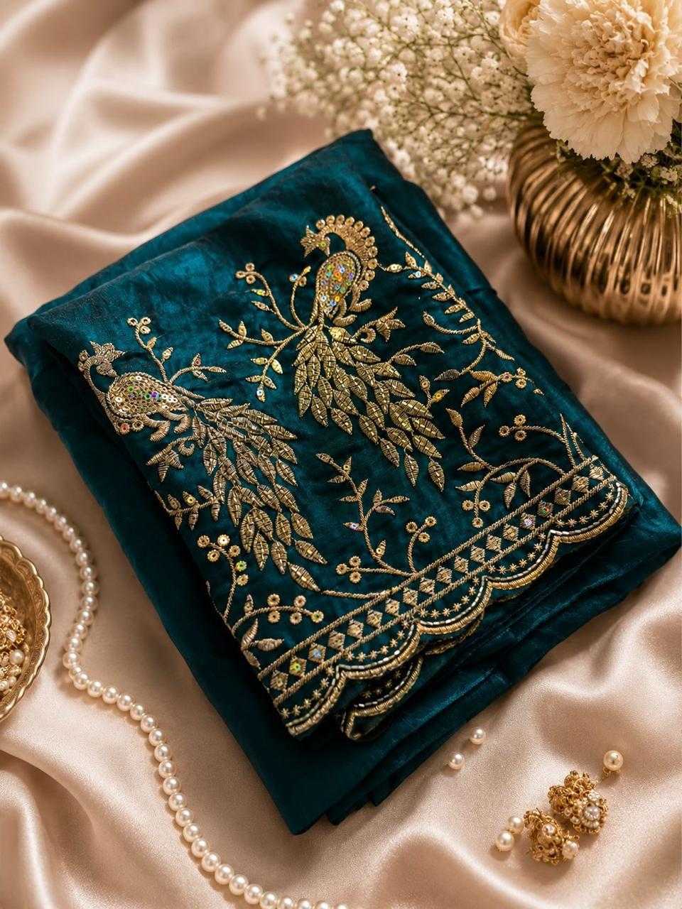 Two Space Silk Designer Saree