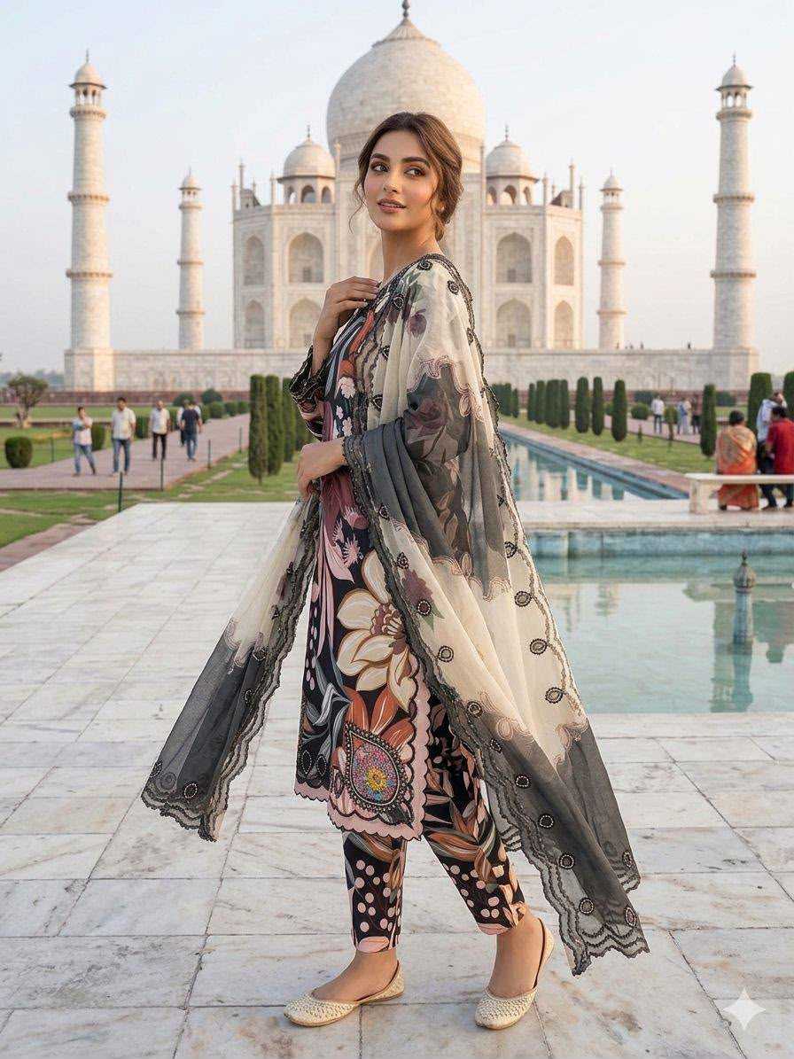 Muslin Printed Suit