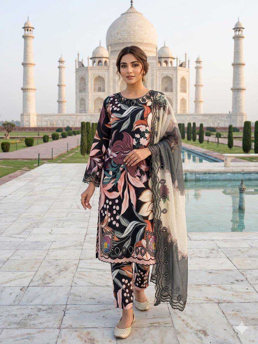 Muslin Printed Suit