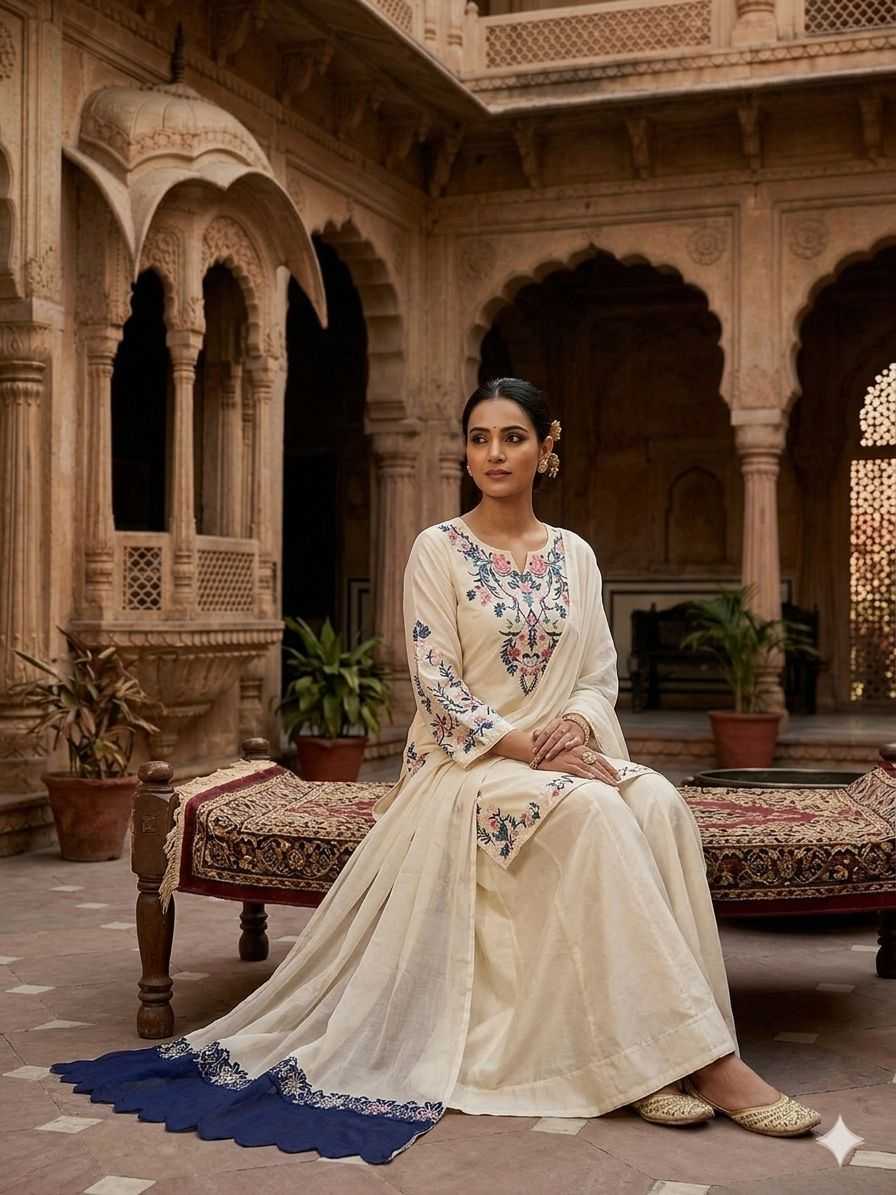Crepe Silk Embroidery Suit