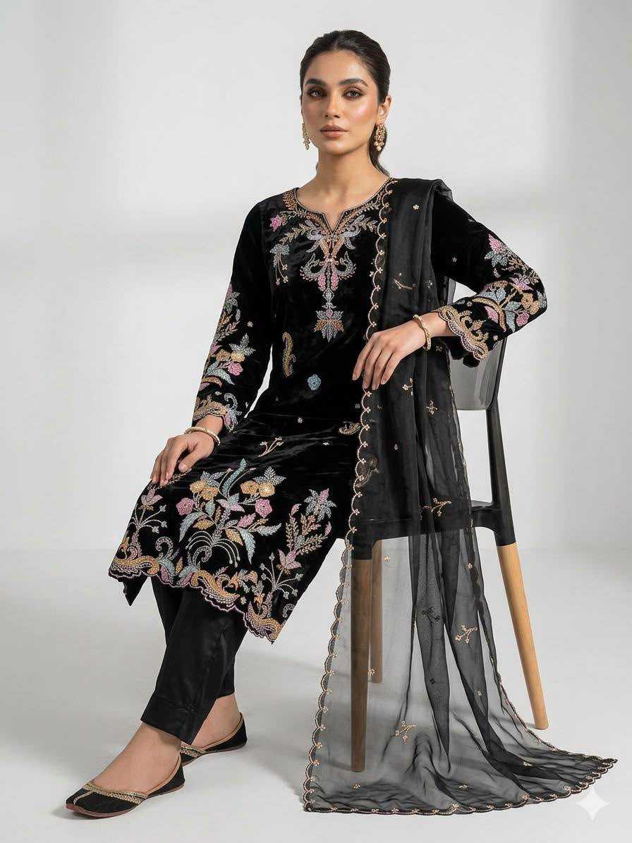 Heavy Roman Silk Embroidery Suit 2124