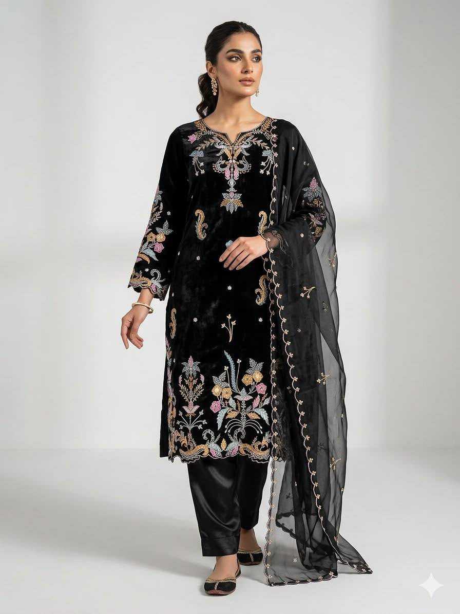 Heavy Roman Silk Embroidery Suit 2124