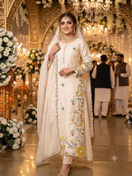 Heavy Roman Silk Embroidery Suit 2132
