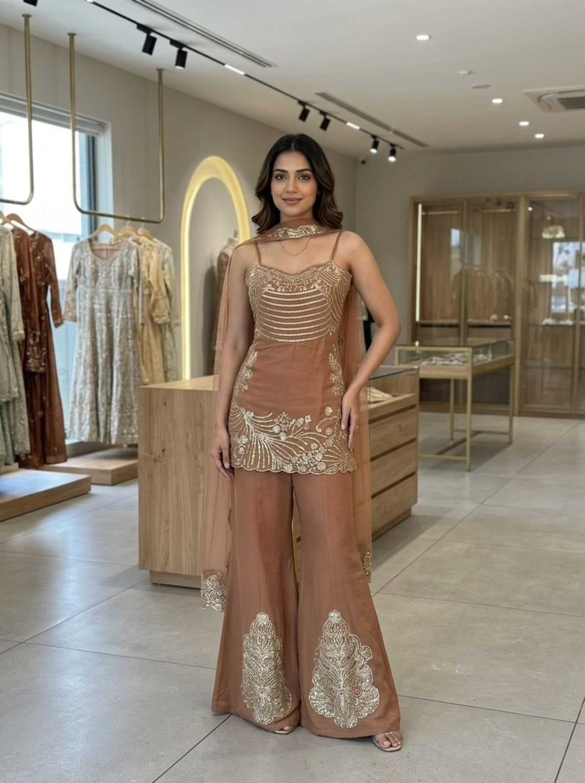 Dull Moss Embroidery Suit