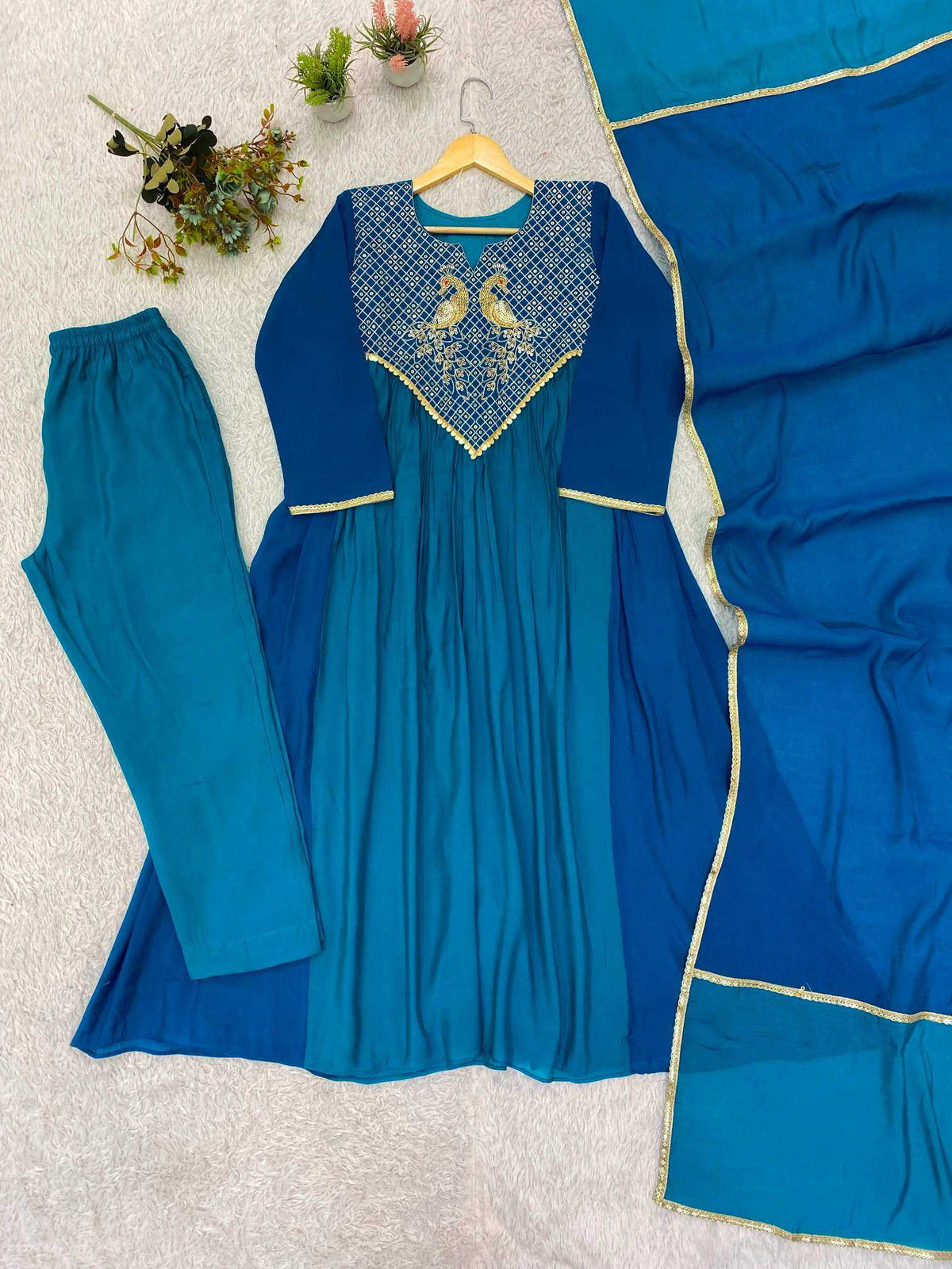 Chanderi Soft Sharara Salwar Suit